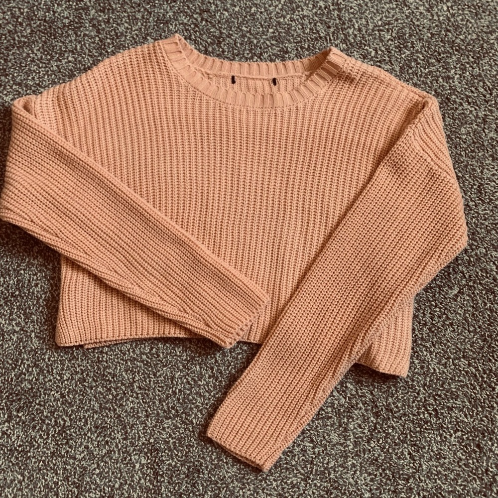 Pink cropped sweater